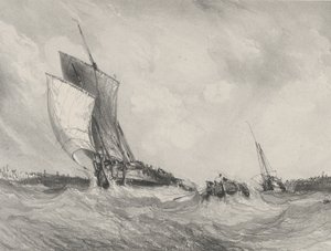 Tilbake til havnen, 1833. av Eugene Isabey
