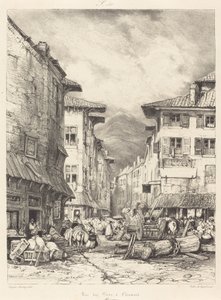 Rue des Gras i Clermont av Eugene Isabey