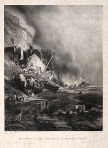 Six Marines: Ombygging av en båt ved lavvann av Eugene Isabey