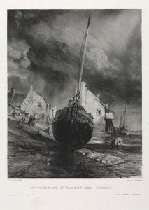 Seks marinesoldater: Souvenir Saint Valéry-sur-Somme av Eugene Isabey