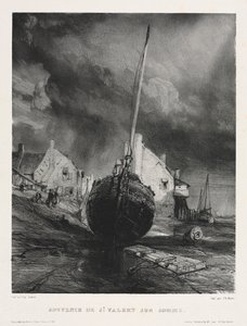 Six Marines: Souvenir of Saint Valéry sur Somme, 1833. av Eugene Isabey