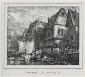 Suvenirer: Souvenir of Brittany, plate 5, 1832. av Eugene Isabey