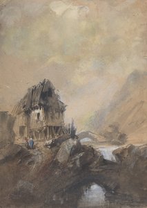 Landsbyen i Dieppe, 1843. av Eugene Isabey