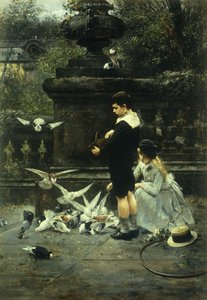 Mating av duene, 1887 av Eugene Joors