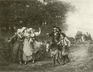 Mølleren, sønnen hans og kunsten (gravyr) av Eugene Joseph Lejeune