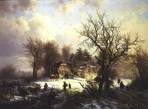 Vinterlandskap av Eugene Joseph Verboeckhoven