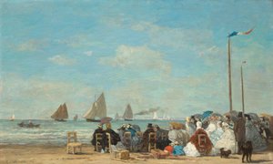Strandscene ved Trouville, 1863. av Eugene Louis Boudin