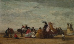 Strandscene, ca. 1865-1867. av Eugene Louis Boudin