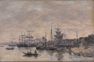 Bordeaux, havnen av Eugene Louis Boudin