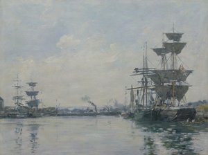 Le Havre, skip i et basseng av Eugene Louis Boudin