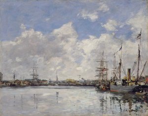 Le Havre, havnen, 1884 av Eugene Louis Boudin