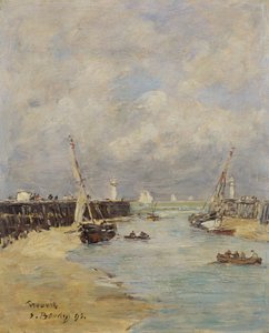 Lavvann ved Trouville, 1895 av Eugene Louis Boudin