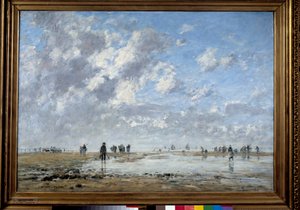 Lavvann ved Etaples Painting av Eugene Louis Boudin (1824-1898) av Eugene Louis Boudin