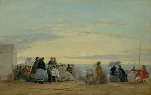 På stranden, solnedgang, 1865. av Eugene Louis Boudin