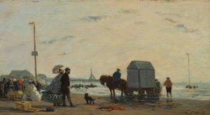 På stranden i Trouville, 1863. av Eugene Louis Boudin