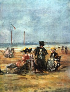 On the Beach, detalj, 1880 av Eugene Louis Boudin