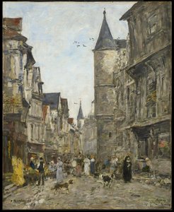 Rue Saint-Romain, Rouen av Eugene Louis Boudin