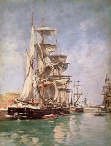 Seilbåter (olje på lerret) av Eugene Louis Boudin