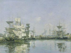 The Basin at Deauville, ca. 1880-85 av Eugene Louis Boudin