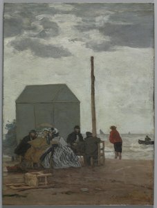 Stranden ved Deauville, 1864. av Eugene Louis Boudin