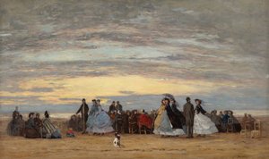 Stranden ved Villerville, 1864. av Eugene Louis Boudin
