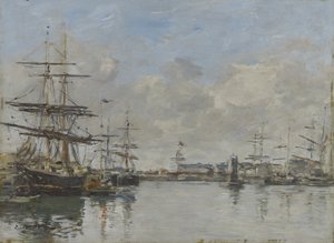 Havnen i Le Havre, ca. 1885-90 av Eugene Louis Boudin