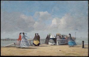 Bryggen i Trouville, 1864 av Eugene Louis Boudin