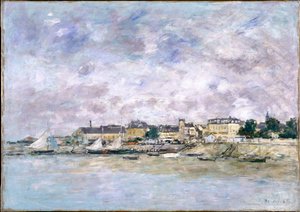 Havnen, Trouville, 1886 av Eugene Louis Boudin