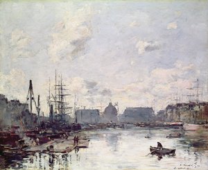 The Port of Trade, Le Havre, 1892 av Eugene Louis Boudin