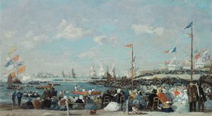 Regattaen på Le Havre, 1869 av Eugene Louis Boudin