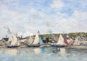 Havnen i Trouville, 1893. av Eugene Louis Boudin