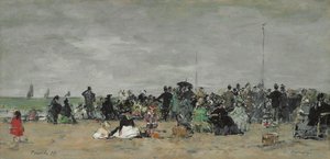 Trouville-stranden, 1874 av Eugene Louis Boudin
