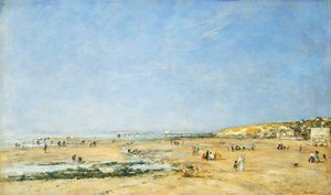 Trouville, generell utsikt over stranden; Trouville, generell utsikt over stranden, 1890 av Eugene Louis Boudin
