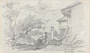 Kvinner ved en brønn, Allinges, slutten av 1800-tallet. av Eugene Louis Boudin