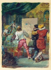 Molieres "The Sicilian for Painter Love", Lemoisne, nr.1357 av Eugene Louis Lami