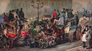 Trafikktrøbbel på 50, 1800-tallet av Eugene Louis Lami