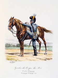 Kongens livvakter, Cavalier, spansk kampanje, 1823 av Eugene Titeux