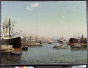 Havnen i La Joliette Maleri av Eugene de Barberiis (1851-1937) Fondation Regards de Provence fra 1900-tallet, Marseille av Eugene de Barberis
