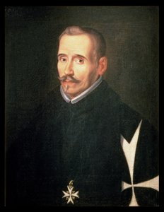 506 131-0795275/1 Portrett av Lope Felix de Vega Carpio (1562-1635) ca. 1630 (olje på lerret) av Eugenio (attr. to) Caxes