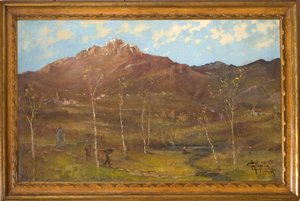 Fjelllandskap (olje på lerret)