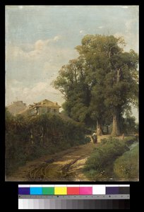 Omgivelsene til Milano of The Washerwomen at Magolfa, 1870