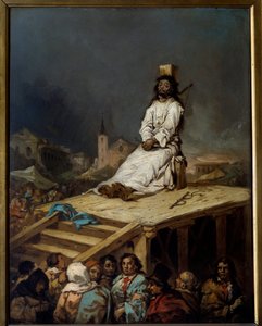 Inkvisisjon: "" manken"" Maleri av Eugenio Lucas y Velasquez (1817-1870) 1800-tallet Søn. 0,53x0,41 m Lille, Musee des Beaux Arts