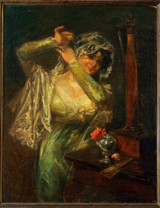 Maja med rosen av Eugenio Lucas Velazquez