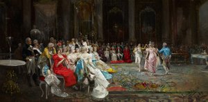 Dans på palasset - Lucas Villaamil, Eugenio (1858-1919) - 1894 - Olje på lerret - 55x110 - Museo Carmen Thyssen, Malaga av Eugenio Lucas Villaamil