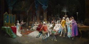 Magikeren på palasset - Lucas Villaamil, Eugenio (1858-1919) - 1894 - Olje på lerret - 55x110 - Museo Carmen Thyssen, Malaga av Eugenio Lucas Villaamil