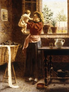 A Tender Moment (olje på lerret) av Eugenio Zampighi
