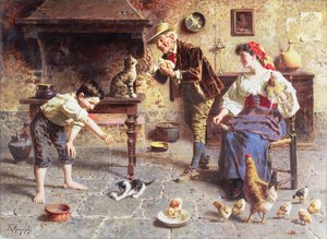 På kjøkkenet (maling) av Eugenio Zampighi