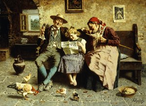 Leser nyhetene av Eugenio Zampighi