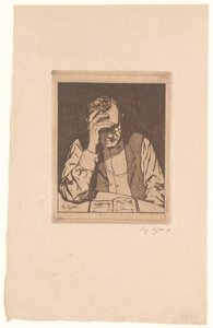 leser mann av Eugène Bejot (signed by artist)
