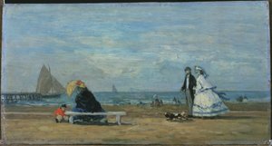 Stranden ved Trouville av Eugene Louis Boudin